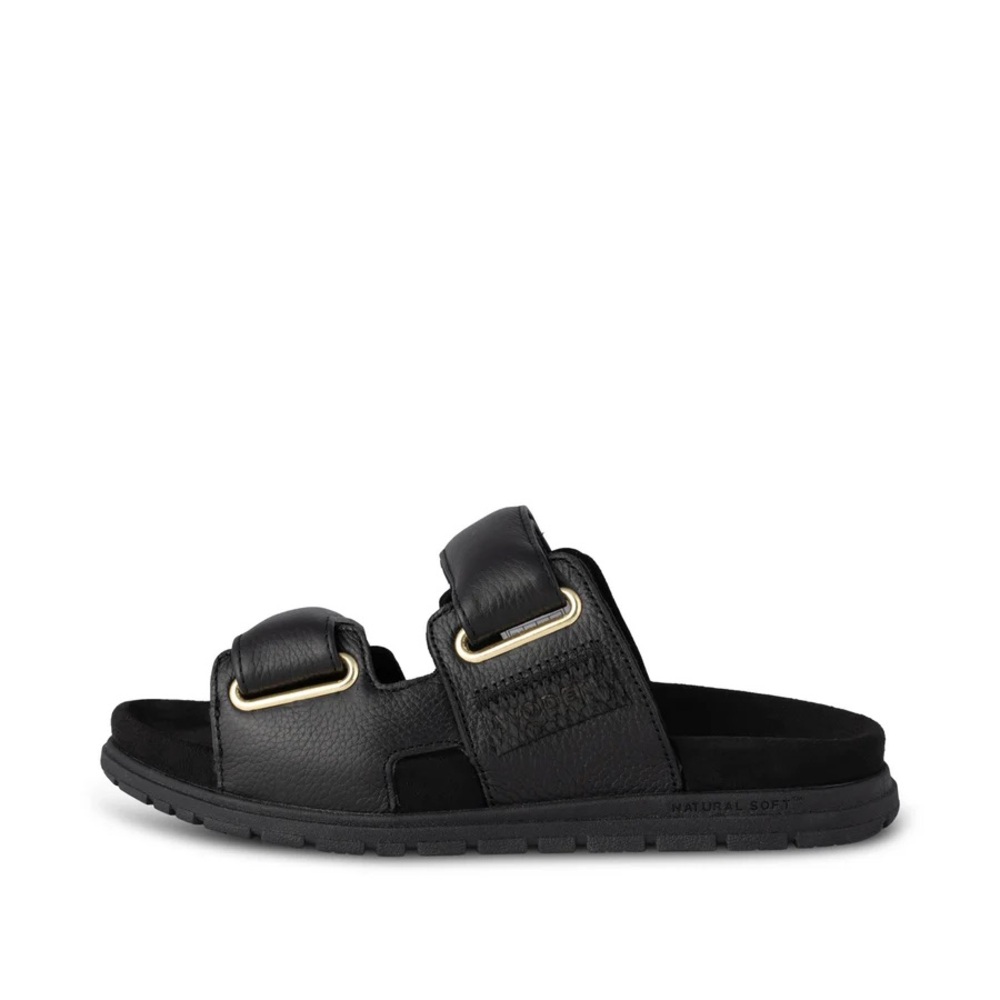 Woden LISA LEATHER - BLACK sandal